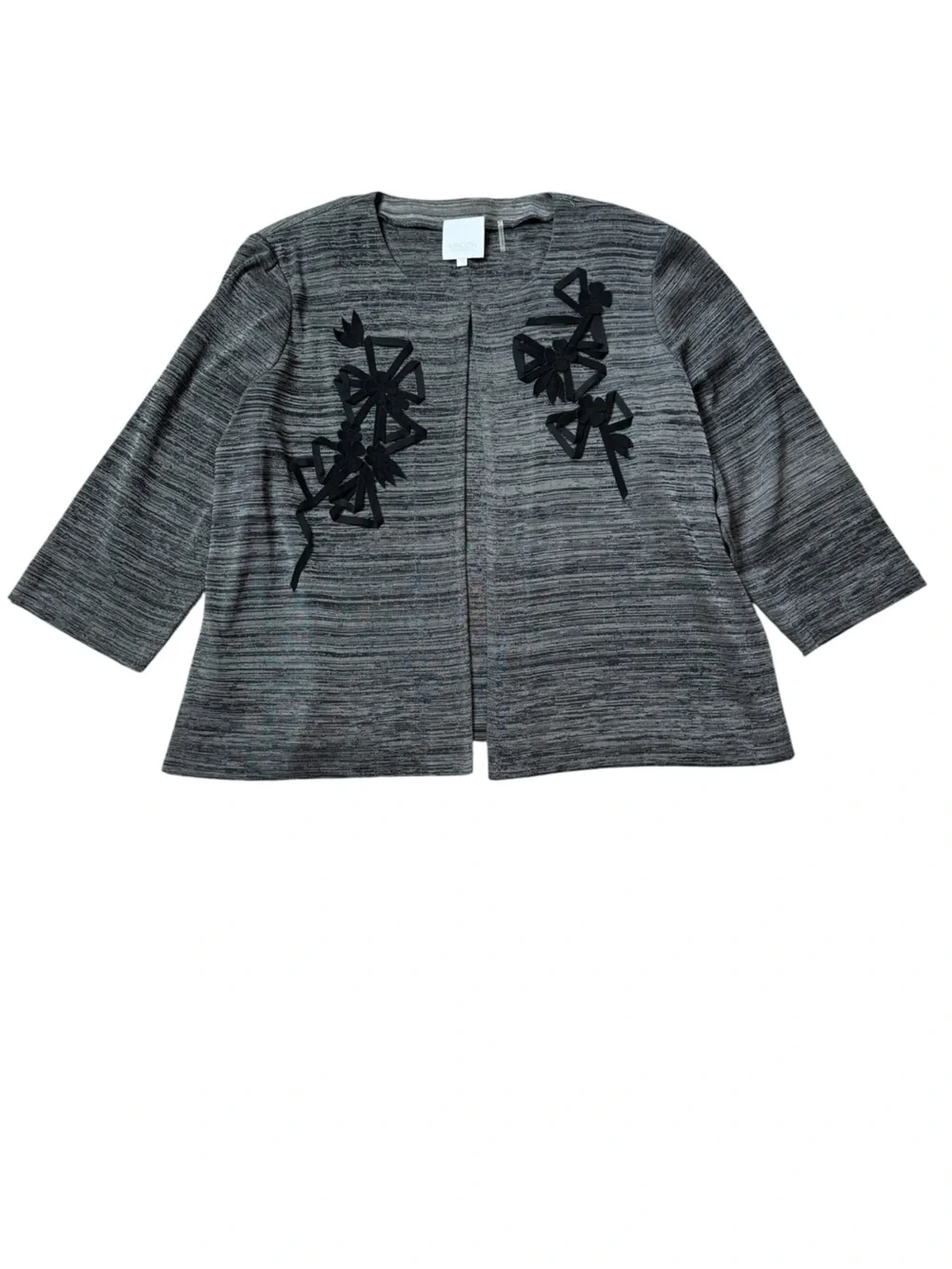 MISOOK Collection Space-Dye Open-Front Knit Cardigan Jacket Topper size 3X
